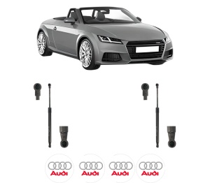Set 2 amortizoare portbagaj haion AUDI TT Roadster (FV9, FVR) din 2014-2020, 2 bucati, KROSNO, 4 stickere auto AUDI v1135
