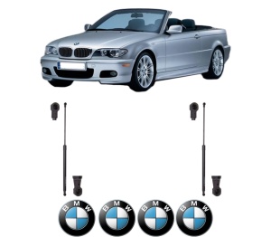 Set 2 amortizoare portbagaj haion BMW Seria 3 Convertible (E93) din 2006-2013, 2 bucati, KROSNO, 4 stickere auto BMW Seria v3595