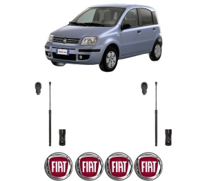 Set 2 amortizoare portbagaj haion FIAT PANDA (169_) din 2003-2013, 2 bucati, MAGNUM TECHNOLOGY, 4 stickere auto FIAT v6955