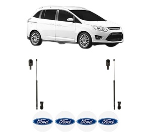 Set 2 amortizoare portbagaj haion FORD GRAND C-MAX Van din 2010-2019, 2 bucati, KROSNO, 4 stickere auto FORD v1495