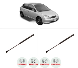 Set 2 amortizoare portbagaj haion HONDA CIVIC VII Hatchback (EU, EP, EV) din 2000-2005, 2 bucati, KROSNO, 4 stickere auto HONDA v6595