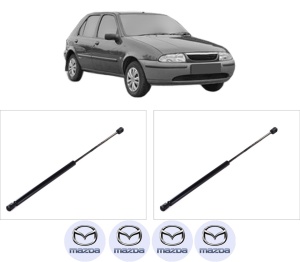 Set 2 amortizoare portbagaj haion MAZDA 121 III (JASM, JBSM) din 1996-2003, 2 bucati, KROSNO, 4 stickere auto MAZDA v3240