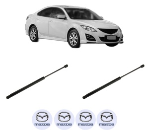 Set 2 amortizoare portbagaj haion MAZDA 6 Hatchback (GH) din 2007-2013, 2 bucati, KROSNO, 4 stickere auto MAZDA v4140