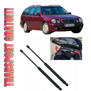 Set 2 amortizoare portbagaj haion MERCEDES-BENZ E-CLASS T-Model (S210) din 1996-2003, 2 bucati, KROSNO, 4 stickere auto MERCEDES-BENZ