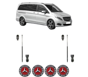 Set 2 amortizoare portbagaj haion MERCEDES-BENZ VITO Mixto (Double Cabin) (W447) din 2014-2024, 2 bucati, KROSNO, 4 stickere auto MERCEDES-BENZ v175