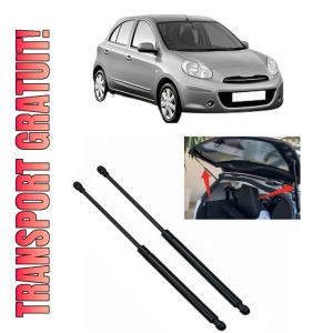 Set 2 amortizoare portbagaj haion NISSAN MICRA IV (K13K, K13KK) din 2010-2015, 2 bucati, MAGNUM TECHNOLOGY, 4 stickere auto NISSAN