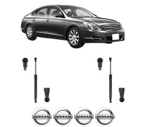 Set 2 amortizoare portbagaj haion NISSAN TEANA II (J32) din 2008-2013, 2 bucati, KROSNO, 4 stickere auto NISSAN v775