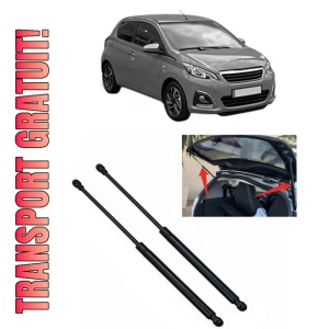 Set 2 amortizoare portbagaj haion PEUGEOT 108 din 2014-2018, 2 bucati, KROSNO, 4 stickere auto PEUGEOT