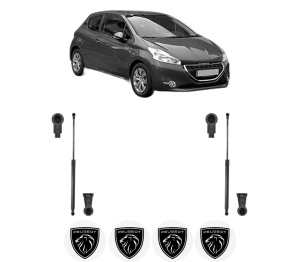 Set 2 amortizoare portbagaj haion PEUGEOT 208 Hatchback Van (CR_) din 2013-2019, 2 bucati, KROSNO, 4 stickere auto PEUGEOT v1615