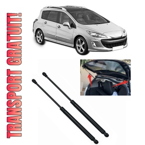Set 2 amortizoare portbagaj haion PEUGEOT 308 SW I (4E_, 4H_) din 2007-2014, 2 bucati, MAGNUM TECHNOLOGY, 4 stickere auto PEUGEOT