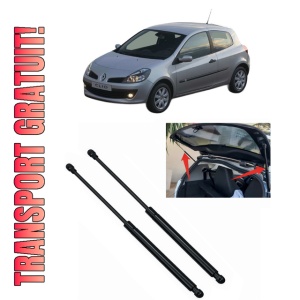 Set 2 amortizoare portbagaj haion RENAULT CLIO III (BR0/1, CR0/1) din 2005-2014, 2 bucati, MAGNUM TECHNOLOGY, 4 stickere auto RENAULT