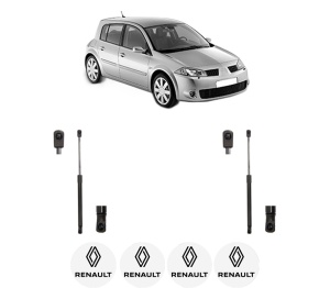 Set 2 amortizoare portbagaj haion RENAULT MEGANE II (BM0/1_, CM0/1_) din 2002-2009, 2 bucati, MAGNUM TECHNOLOGY, 4 stickere auto RENAULT v6355