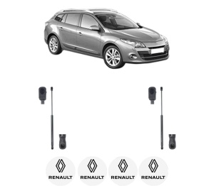 Set 2 amortizoare portbagaj haion RENAULT MEGANE III Grandtour (KZ0/1) din 2008-2016, 2 bucati, MAGNUM TECHNOLOGY, 4 stickere auto RENAULT v6235