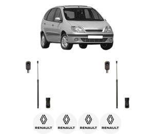 Set 2 amortizoare portbagaj haion RENAULT SCENIC I MPV (JA0/1_, FA0_) din 1999-2003, 2 bucati, MAGNUM TECHNOLOGY, 4 stickere auto RENAULT v5935