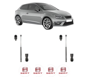 Set 2 amortizoare portbagaj haion SEAT LEON SC (5F5) din 2013-2018, 2 bucati, KROSNO, 4 stickere auto SEAT v1200