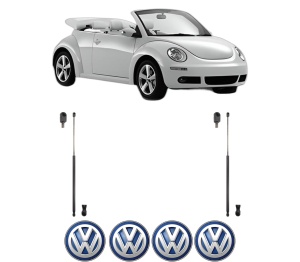 Set 2 amortizoare portbagaj haion Volkswagen BEETLE Convertible (5C7, 5C8) din 2011-2019, 2 bucati, KROSNO, 4 stickere auto Volkswagen v2040
