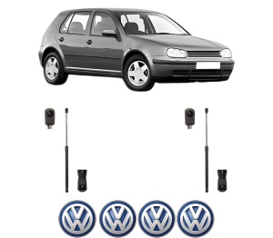 Set 2 amortizoare portbagaj haion Volkswagen GOLF IV (1J1) din 1997-2004, 2 bucati, MAGNUM TECHNOLOGY, 4 stickere auto Volkswagen v7015