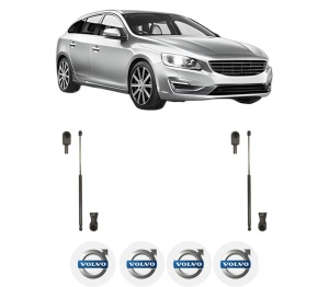 Set 2 amortizoare portbagaj haion VOLVO V60 I (155) din 2010-2018, 2 bucati, KROSNO, 4 stickere auto VOLVO v2095