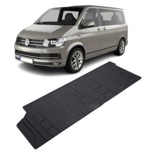Set 2 covorase Volkswagen T6 Multivan 2015- prezent, Randul 2 din cauciuc 100%, compatibile cu autoturismul Volkswagen T6 v5849