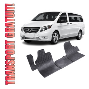 Set 3 covorase Mercedes Viano 2/3M 2003-2014 , din cauciuc 100%, compatibile cu autoturismul MERCEDES Viano