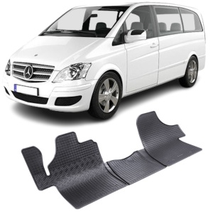 Set 3 covorase Mercedes Vito 2/3M 2003-2014, din cauciuc 100%, compatibile cu autoturismul MERCEDES Vito v2384