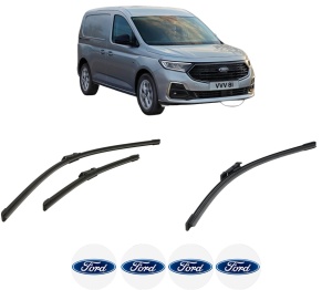 Set 3 stergatoare FORD TRANSIT CONNECT V761 Box Body/MPV (SKN) din 2024, pentru parbriz si luneta fata si spate auto, Bosch Aerotwin-Aerotwin, din cauciuc siliconat rezistent, 4 Stickere Auto FORD - Img 2