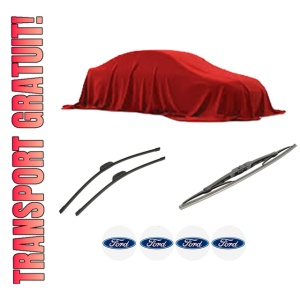 Set 3 stergatoare FORD TRANSIT TOURNEO Bus (FC_ _) din 2000-2006, pentru parbriz si luneta fata si spate auto, Bosch Twin-Aerotwin Retrofit, din cauciuc siliconat rezistent, 4 Stickere Auto FORD