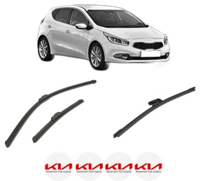 Set 3 stergatoare KIA CEE'D (JD) din 2012-2018, pentru parbriz si luneta fata si spate auto, Bosch Aerotwin-Aerotwin Retrofit, din cauciuc siliconat rezistent, 4 Stickere Auto KIA - Img 2