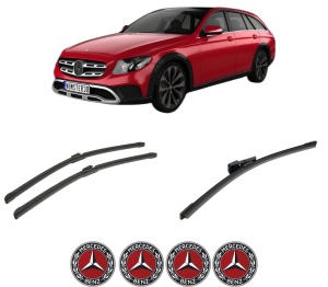 Set 3 stergatoare MERCEDES-BENZ E-CLASS T-Model (S213) din 2016-2023, pentru parbriz si luneta fata si spate auto, Bosch Aerotwin-Aerotwin, din cauciuc siliconat rezistent, 4 Stickere Auto MERCEDES-BENZ - Img 2
