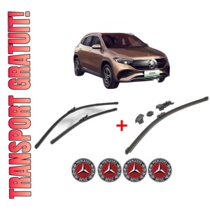 Set 3 stergatoare MERCEDES-BENZ EQA (H243) din 2021, pentru parbriz si luneta fata si spate auto, Valeo HydroConnect, din cauciuc siliconat rezistent, 4 Stickere Auto MERCEDES-BENZ