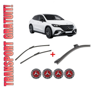 Set 3 stergatoare MERCEDES-BENZ EQE SUV (X294) din 2022, pentru parbriz si luneta fata si spate auto, Bosch Aerotwin, din cauciuc siliconat rezistent, 4 Stickere Auto MERCEDES-BENZ