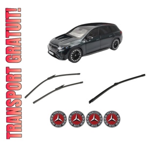 Set 3 stergatoare MERCEDES-BENZ EQS SUV (X296) din 2022-2023, pentru parbriz si luneta fata si spate auto, Bosch Aerotwin-Aerotwin, din cauciuc siliconat rezistent, 4 Stickere Auto MERCEDES-BENZ