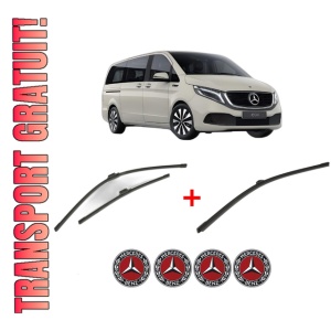 Set 3 stergatoare MERCEDES-BENZ EQV (W447) din 2020, pentru parbriz si luneta fata si spate auto, Bosch Aerotwin, din cauciuc siliconat rezistent, 4 Stickere Auto MERCEDES-BENZ