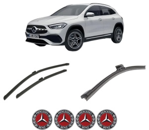 Set 3 stergatoare MERCEDES-BENZ GLA (H247) din 2020-2023, pentru parbriz si luneta fata si spate auto, Bosch Aerotwin-Aerotwin, din cauciuc siliconat rezistent, 4 Stickere Auto MERCEDES-BENZ - Img 2