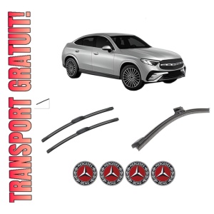 Set 3 stergatoare MERCEDES-BENZ GLC Coupe (C254) din 2023, pentru parbriz si luneta fata si spate auto, Bosch Aerotwin-Aerotwin, din cauciuc siliconat rezistent, 4 Stickere Auto MERCEDES-BENZ