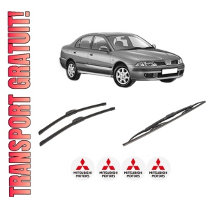 Set 3 stergatoare MITSUBISHI CARISMA Saloon (DA_) din 1999-2006, pentru parbriz si luneta fata si spate auto, Bosch Twin-Aerotwin Retrofit, din cauciuc siliconat rezistent, 4 Stickere Auto MITSUBISHI