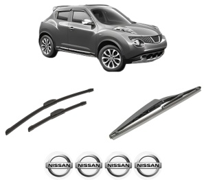 Set 3 stergatoare NISSAN JUKE (F15) din 2010-2019, pentru parbriz si luneta fata si spate auto, Bosch Twin-Aerotwin Retrofit, din cauciuc siliconat rezistent, 4 Stickere Auto NISSAN - Img 2