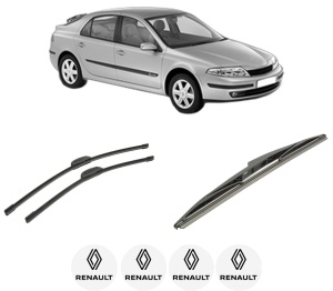 Set 3 stergatoare RENAULT LAGUNA II (BG0/1_) din 2001-2007, pentru parbriz si luneta fata si spate auto, Bosch Twin-Aerotwin Retrofit, din cauciuc siliconat rezistent, 4 Stickere Auto RENAULT - Img 2