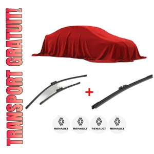 Set 3 stergatoare RENAULT SCENIC E-TECH PHASE I din 2023, pentru parbriz si luneta fata si spate auto, Bosch Aerotwin, din cauciuc siliconat rezistent, 4 Stickere Auto RENAULT