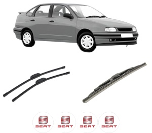Set 3 stergatoare SEAT CORDOBA (6K1, 6K2) din 1999-2002, pentru parbriz si luneta fata si spate auto, Bosch Twin-Aerotwin Retrofit, din cauciuc siliconat rezistent, 4 Stickere Auto SEAT - Img 2