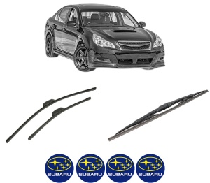 Set 3 stergatoare SUBARU LEGACY V (BM) din 2010-2014, pentru parbriz si luneta fata si spate auto, Bosch Twin-Aerotwin Retrofit, din cauciuc siliconat rezistent, 4 Stickere Auto SUBARU - Img 2