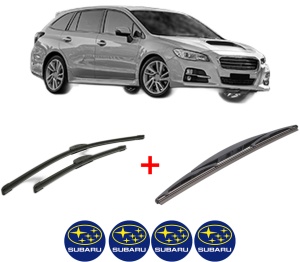Set 3 stergatoare SUBARU LEVORG din 2015, pentru parbriz si luneta fata si spate auto, Bosch Twin, din cauciuc siliconat rezistent, 4 Stickere Auto SUBARU v4793