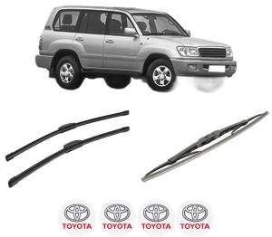Set 3 stergatoare TOYOTA LAND CRUISER 100 (_J1_) din 1998-2007, pentru parbriz si luneta fata si spate auto, Bosch Twin-Aerotwin Retrofit, din cauciuc siliconat rezistent, 4 Stickere Auto TOYOTA - Img 2