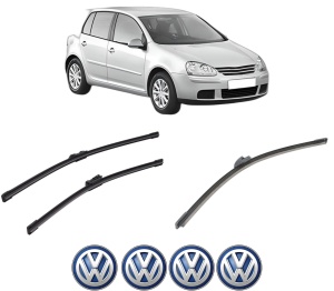 Set 3 stergatoare Volkswagen GOLF V (1K1) din 2003-2009, pentru parbriz si luneta fata si spate auto, Bosch Aerotwin-Aerotwin, din cauciuc siliconat rezistent, 4 Stickere Auto Volkswagen - Img 2