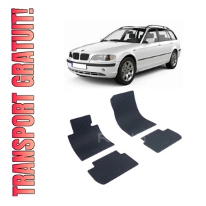 Set 4 covorase Bmw Seria 3 E46 Sedan/Touring 1998-2005, din cauciuc 100%, compatibile cu autoturismul BMW Seria 3