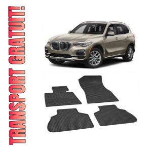 Set 4 covorase Bmw Seria X5 2018-prezent, din cauciuc 100%, compatibile cu autoturismul BMW Seria X5