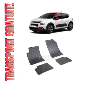 Set 4 covorase Citroen C3 2022-prezent, din cauciuc 100%, compatibile cu autoturismul CITROEN C3