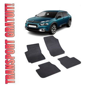Set 4 covorase Citroen C4 Cactus 2014-2018, din cauciuc 100%, compatibile cu autoturismul CITROEN C4