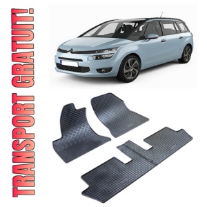 Set 4 covorase Citroen C4 Picasso 5M 2006-2013, din cauciuc 100%, compatibile cu autoturismul CITROEN C4
