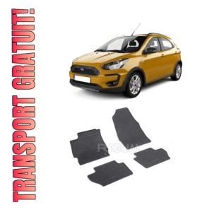 Set 4 covorase Ford Ka+ 2016-prezent, din cauciuc 100%, compatibile cu autoturismul FORD Ka+